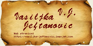 Vasiljka Jeftanović vizit kartica